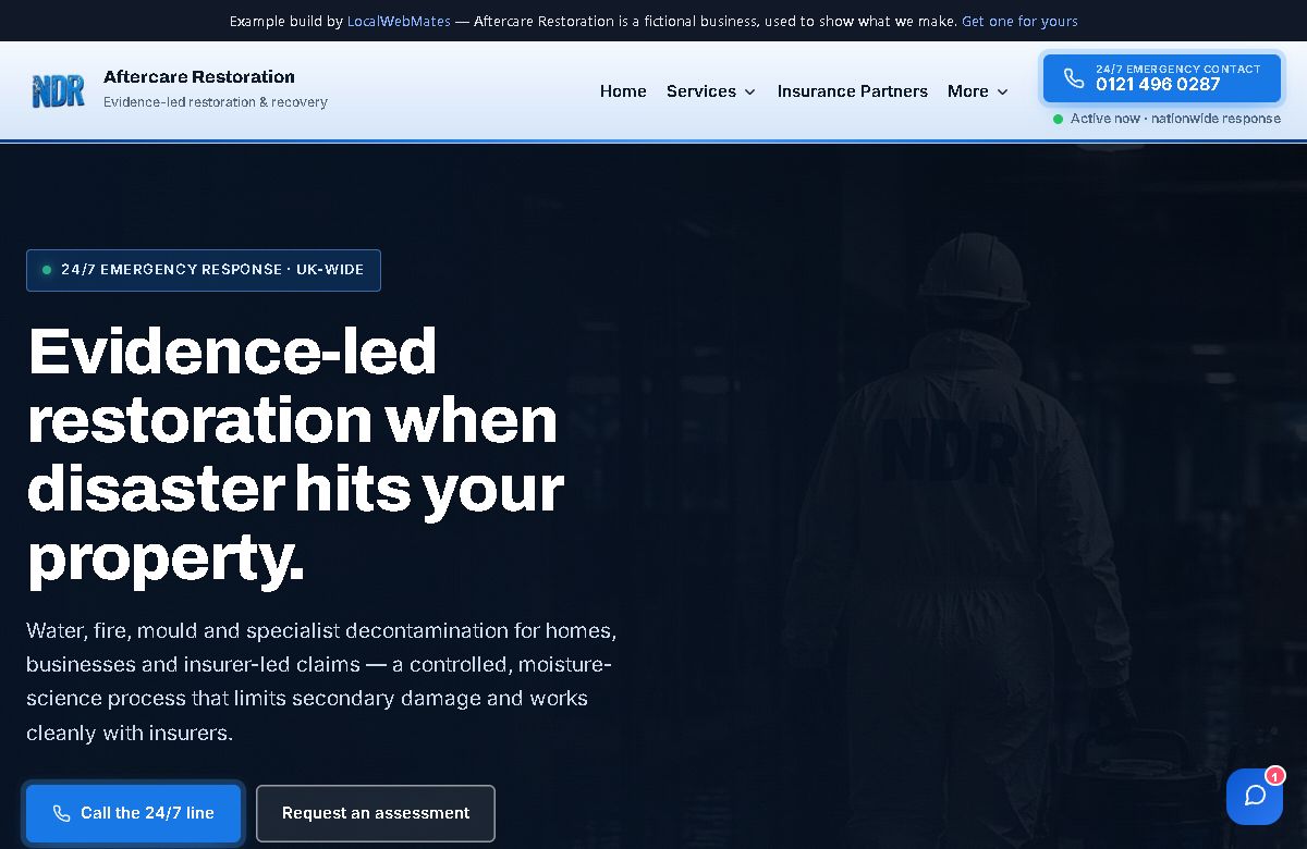 Aftercare Restoration — property restoration website